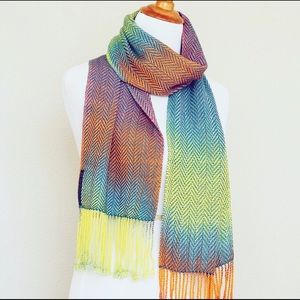 Handwoven Scarf in merino and bamboo